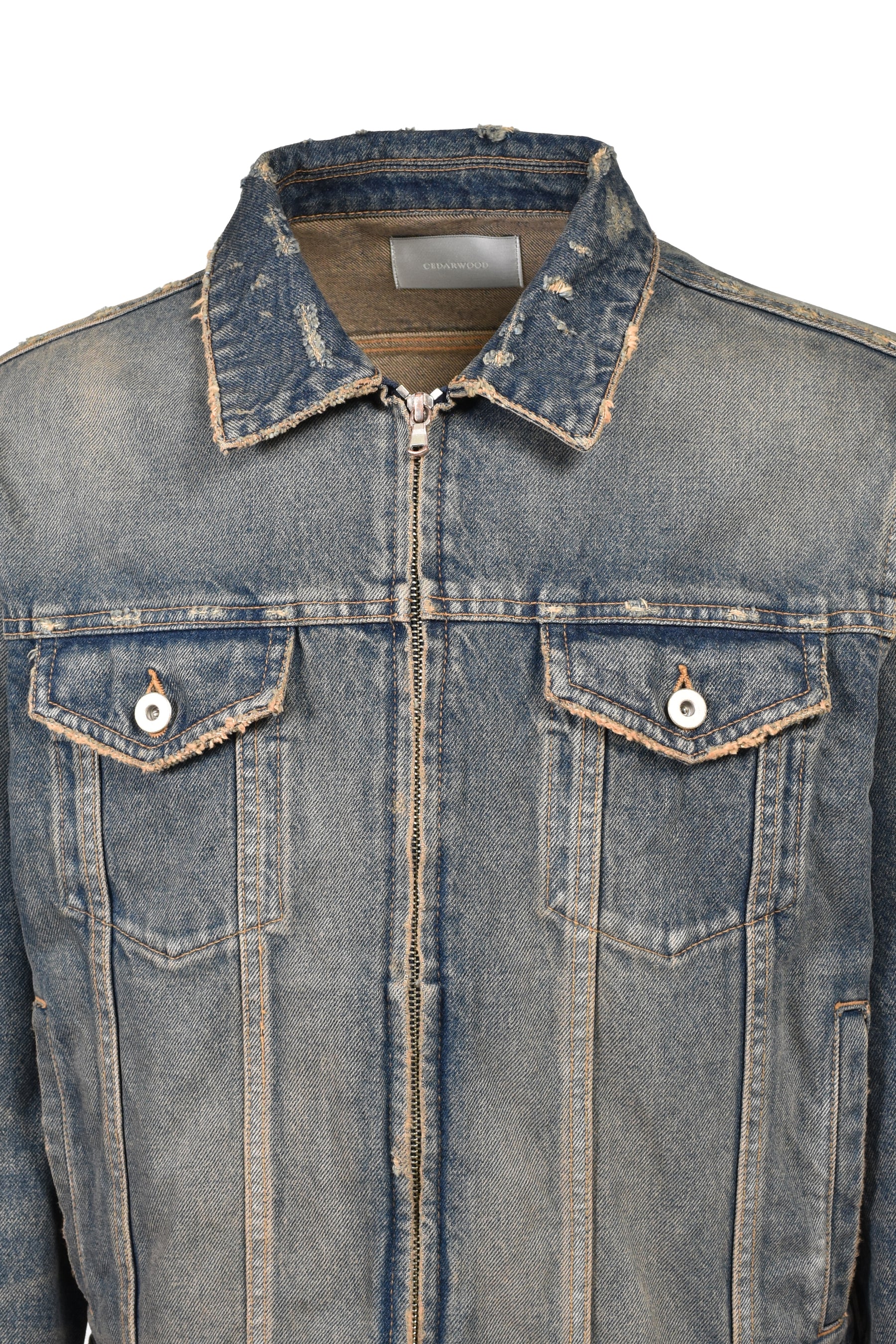 ZIP TRUCKER JACKET / BLU