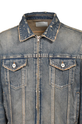 ZIP TRUCKER JACKET / BLU
