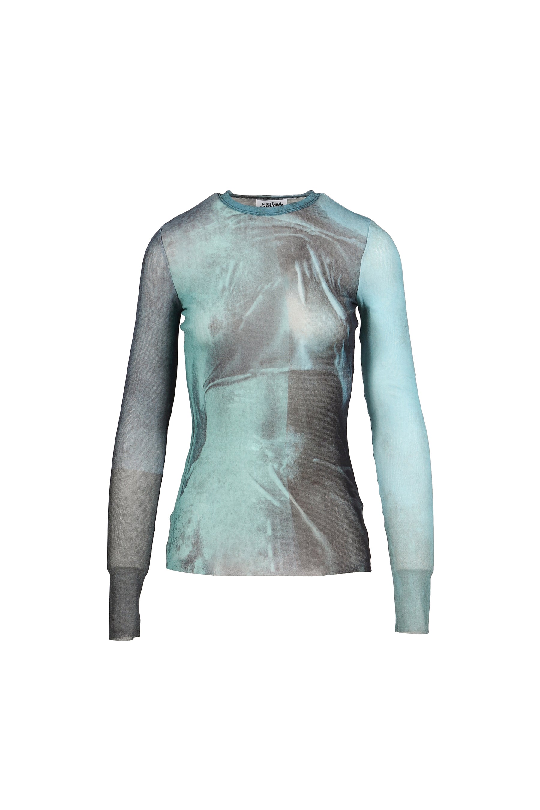 MESH LONG SLEEVES TOP PRINTED "WATER" / IND VINTAGEBLU