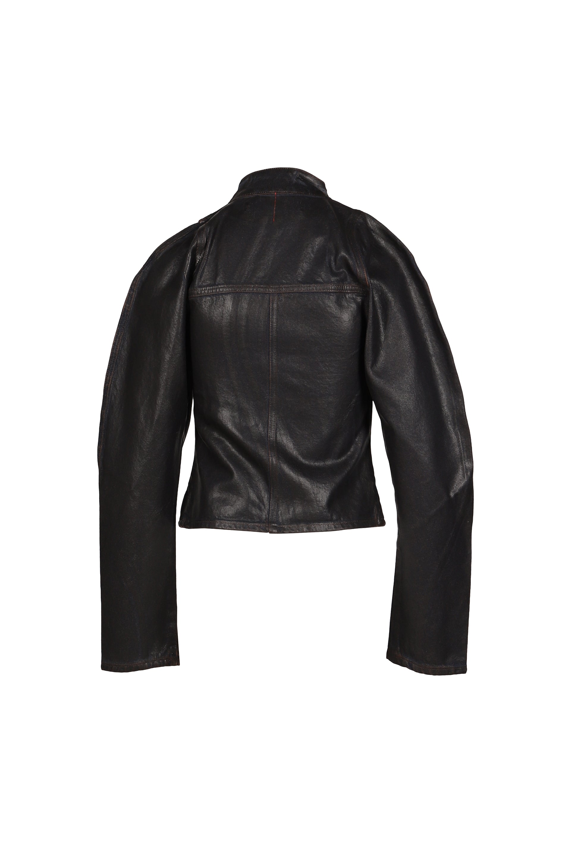 GLAZED CURVED DENIM JACKET / BRW