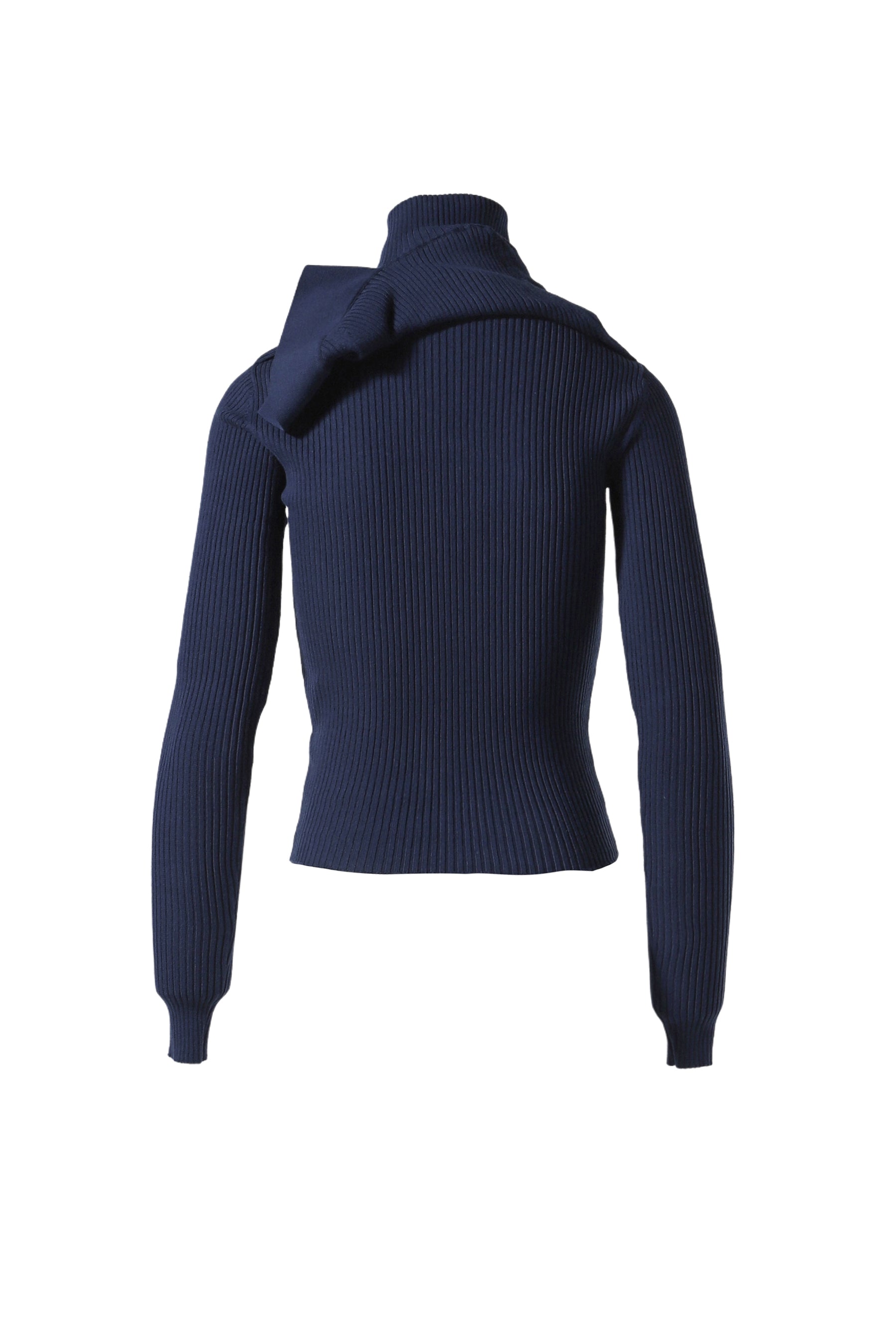 PINCHED SHOULDER FITTED PULLOVER / NAVY