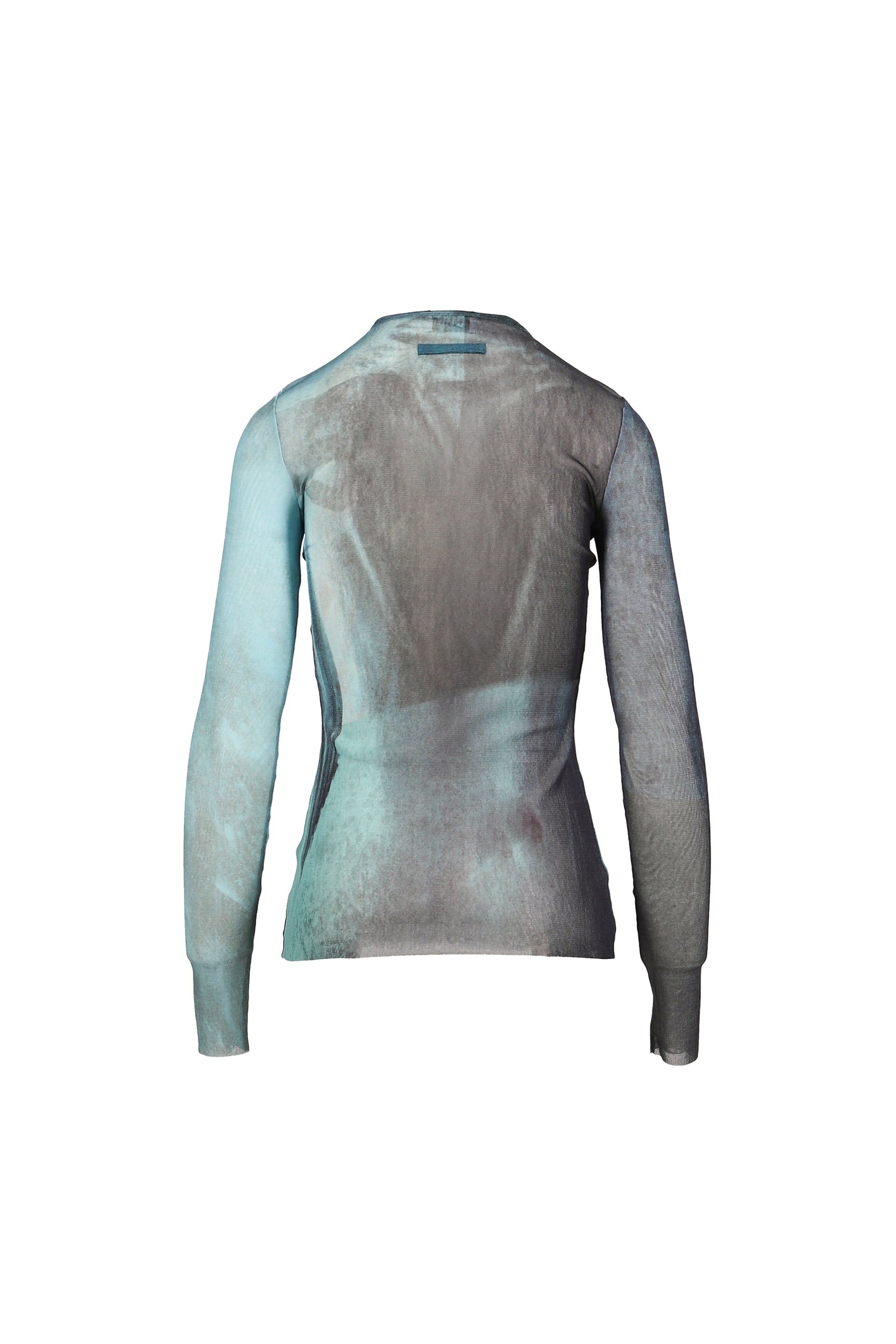 MESH LONG SLEEVES TOP PRINTED "WATER" / IND VINTAGEBLU