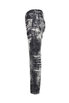 JACQUARD DENIM TIGHT PANTS / ONE WASH