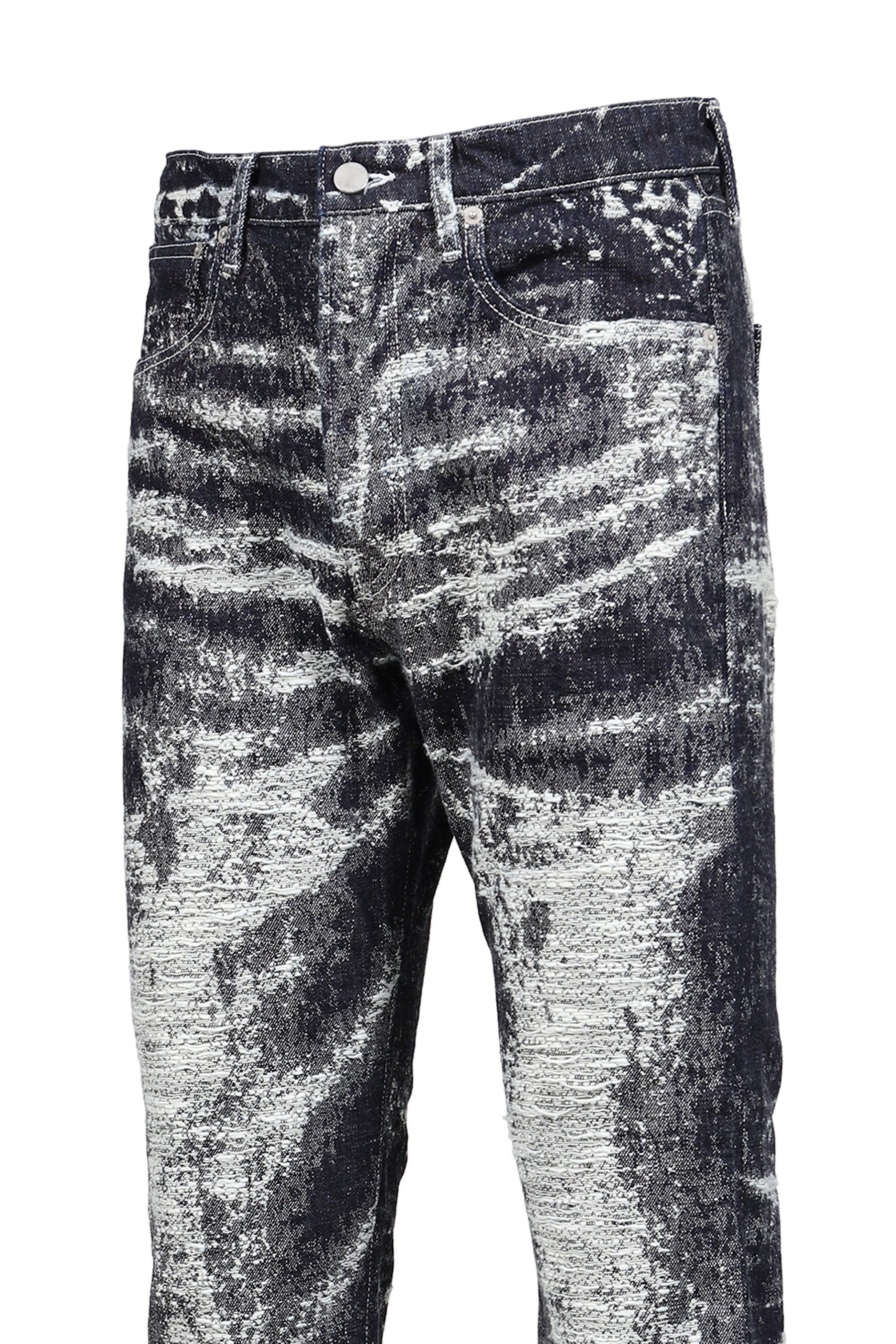 JACQUARD DENIM TIGHT PANTS / ONE WASH