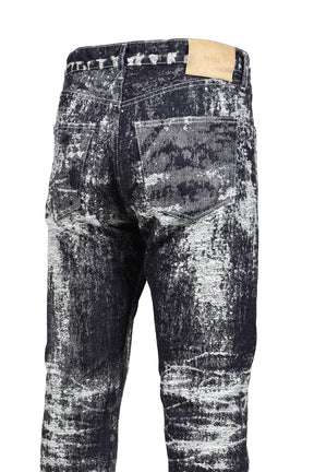 JACQUARD DENIM TIGHT PANTS / ONE WASH