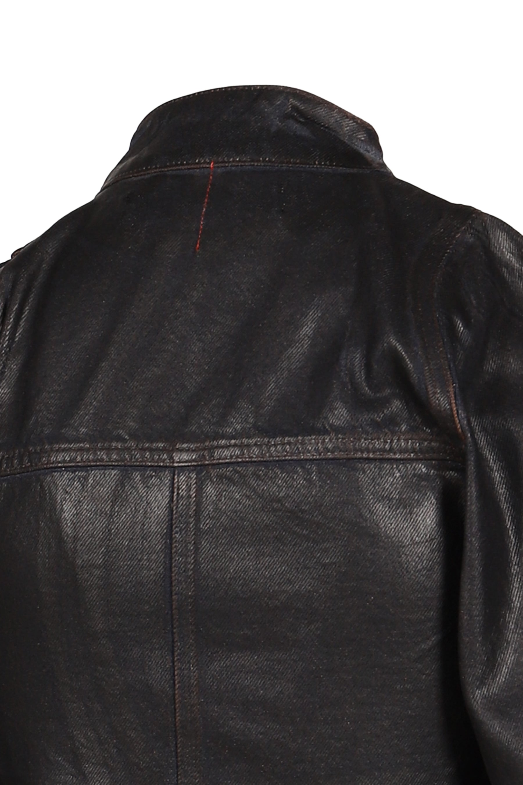 GLAZED CURVED DENIM JACKET / BRW