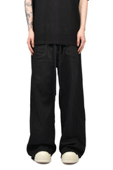 HOME WIDE JEANS WITH DAMAGE PANTS / BLK