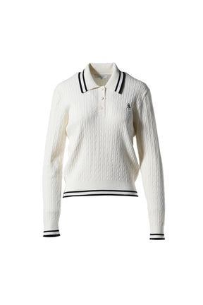 SRC CABLEKNIT POLO / CREAM