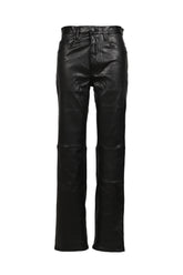 LEATHER STRAIGHT PANTS / BLK