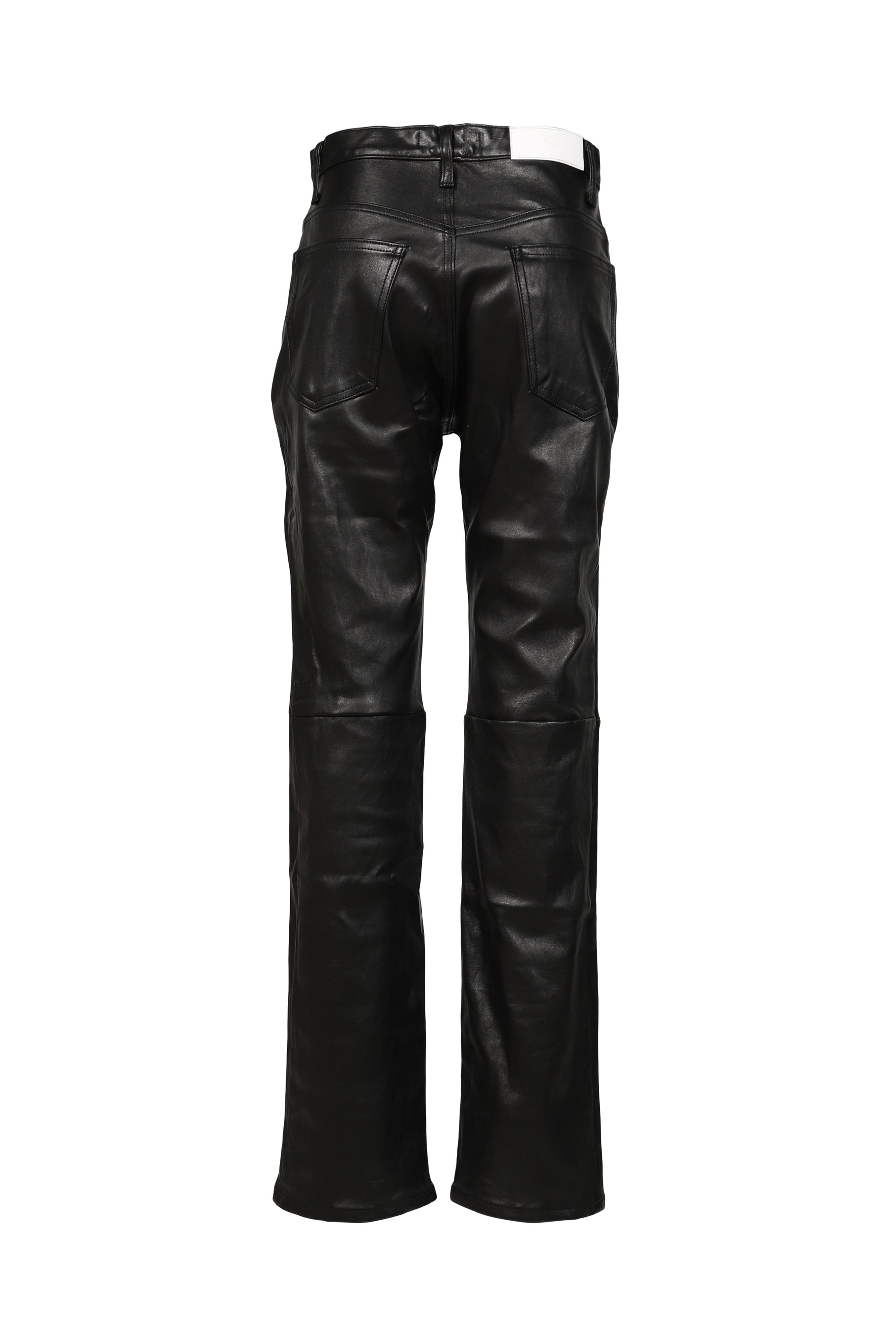 LEATHER STRAIGHT PANTS / BLK