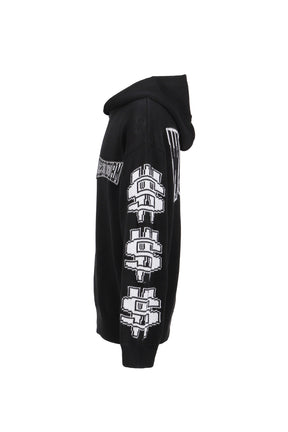 ONE DOLLAR BILL'' KNIT HOODIE / BLK