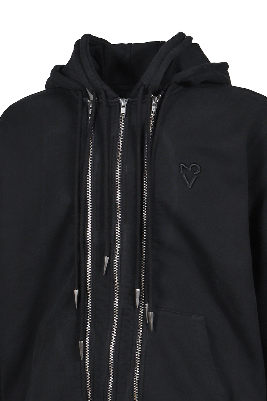 THREE ZIP HOODIE BLACK / BLK 