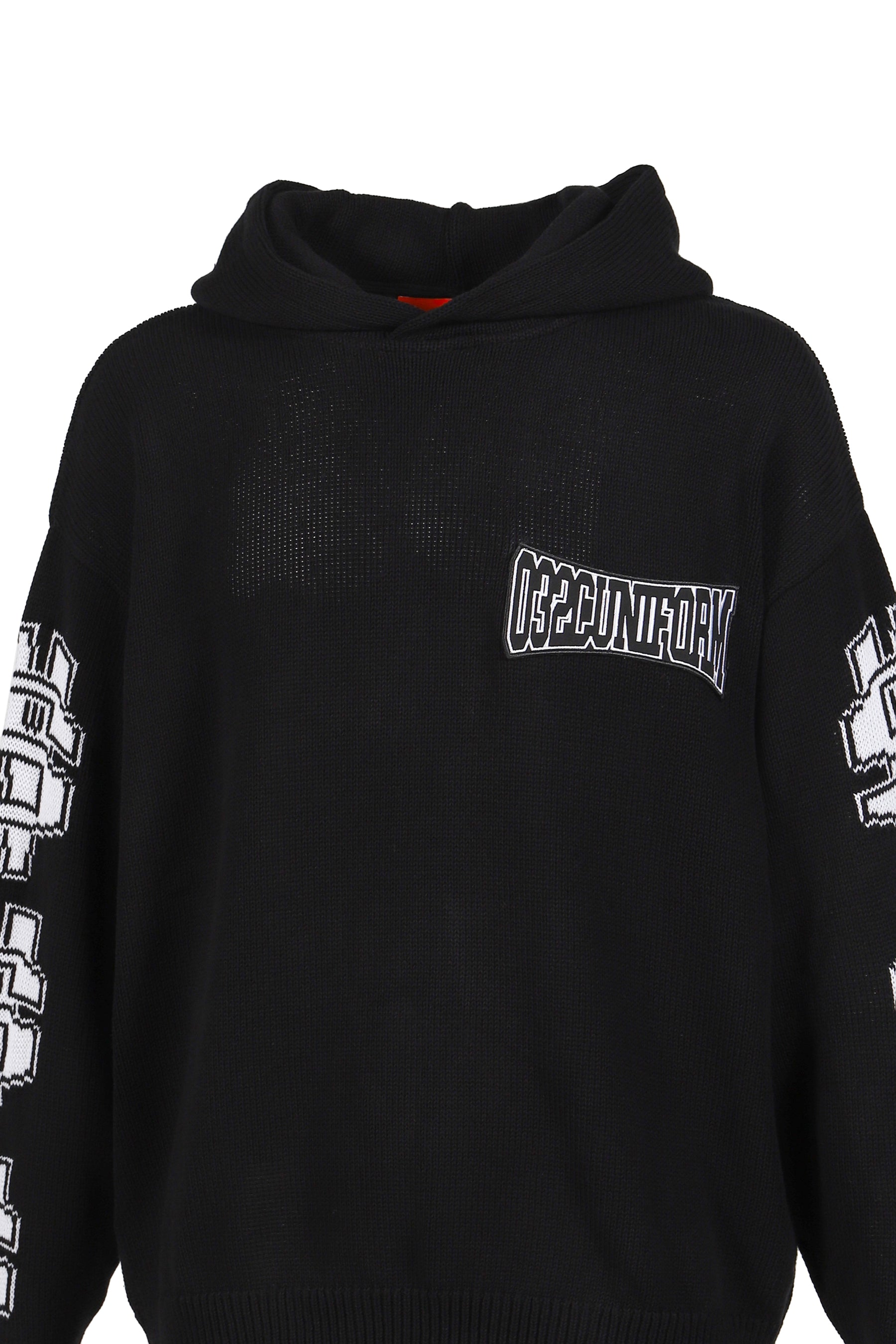 ONE DOLLAR BILL'' KNIT HOODIE / BLK