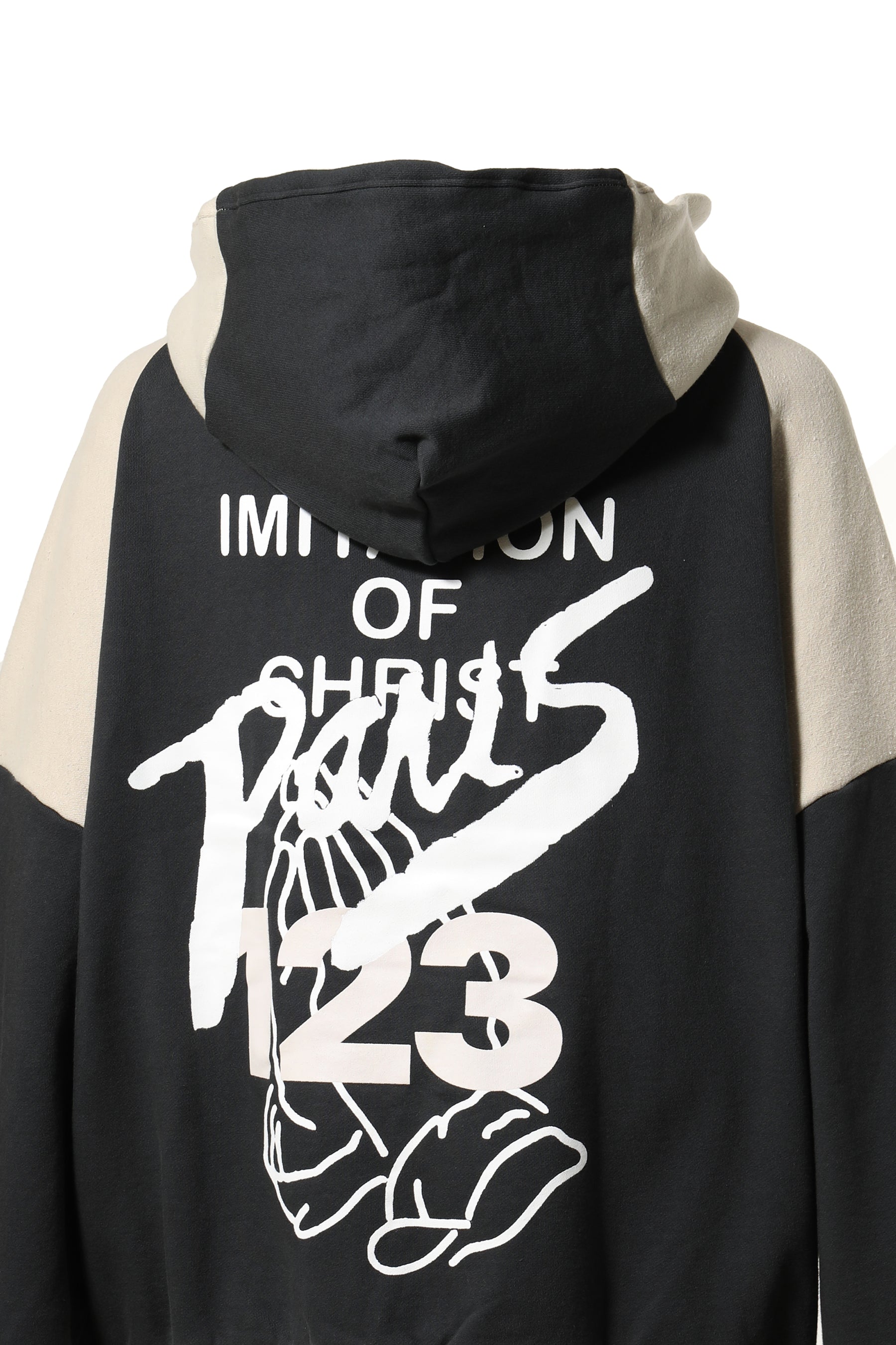 RRR123 FW23 CVA IMITATION OF PARIS HOODIE / H.GRY BLK -NUBIAN