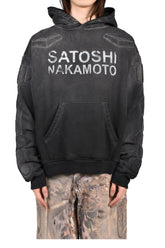 MOTO HOODIE / WASHED BLK