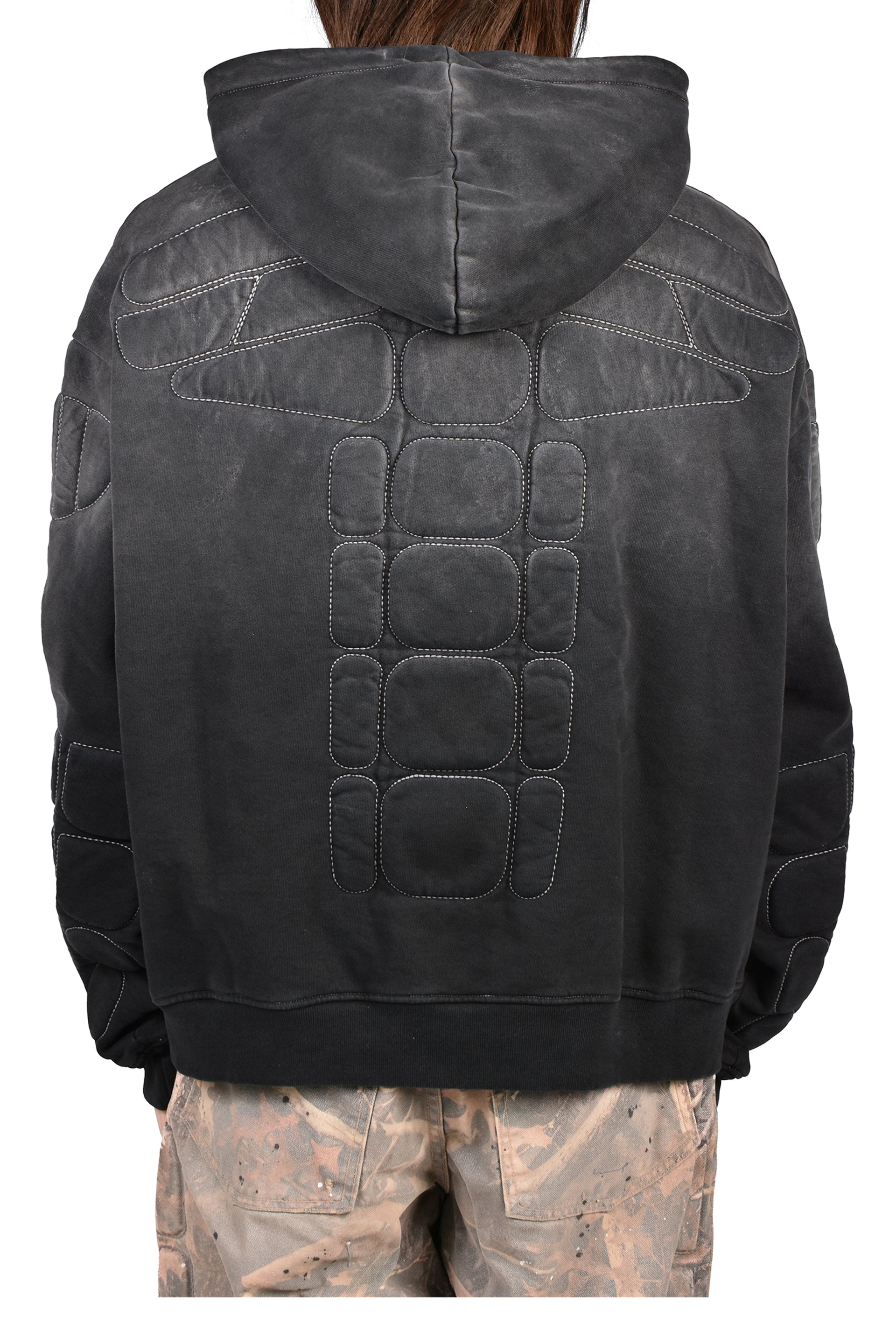 MOTO HOODIE / WASHED BLK