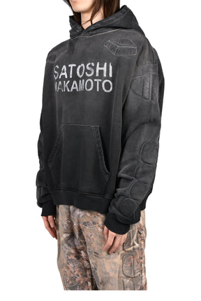 MOTO HOODIE / WASHED BLK