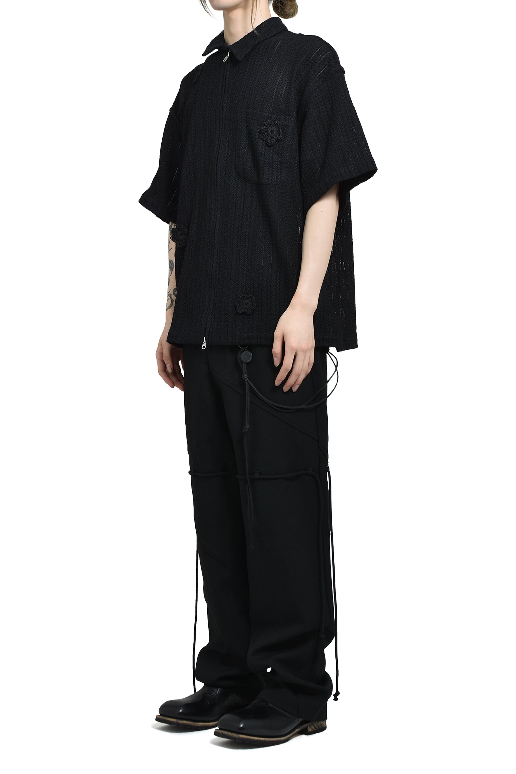 "SLASH" DRESS PANTS / BLACK 