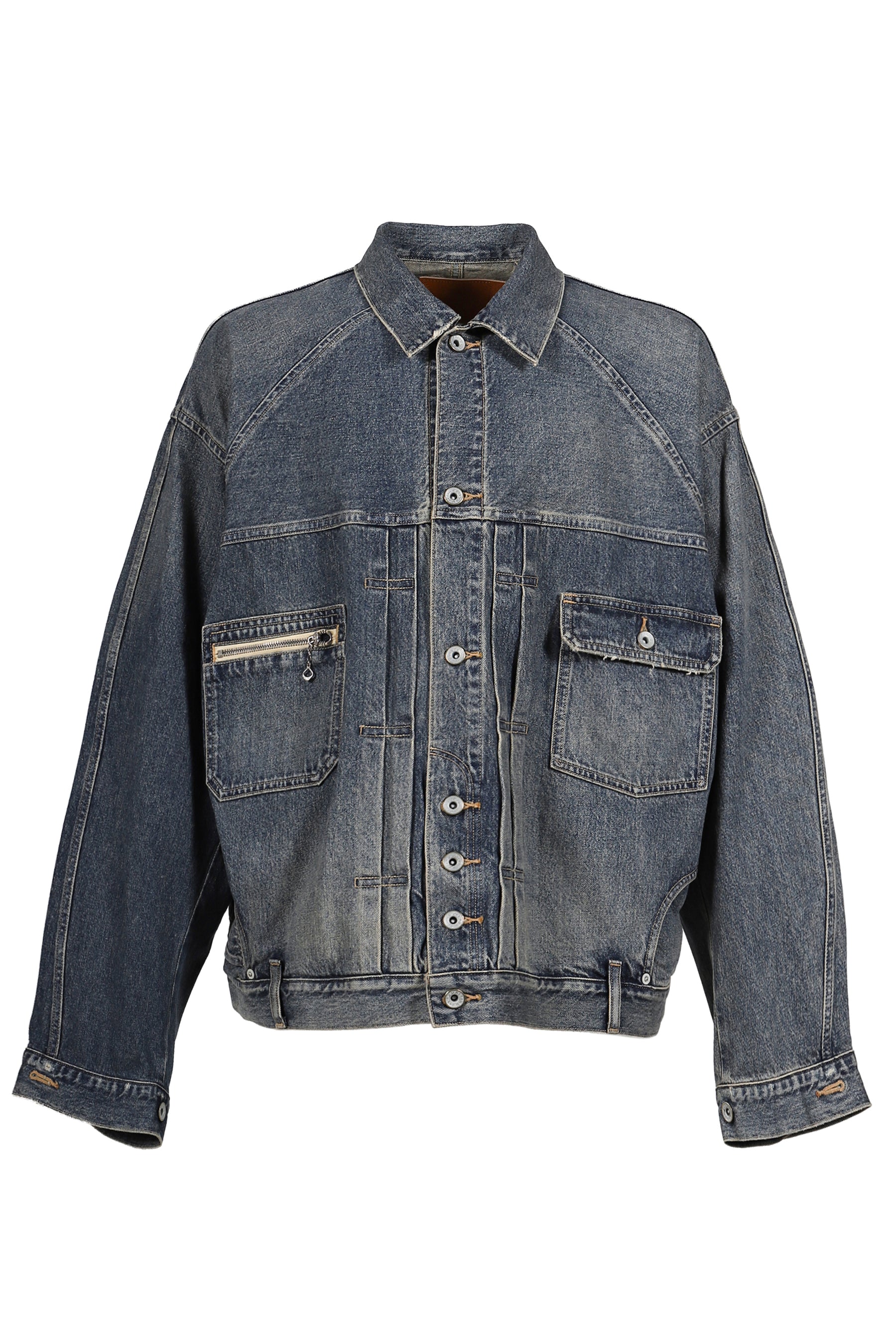 "INCEPTION" VINTAGE WASHED DENIM JACKET / IND 