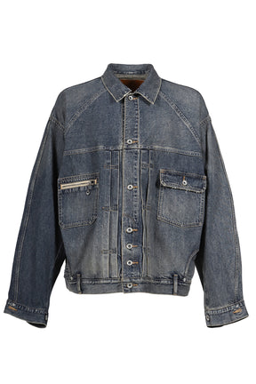 "INCEPTION" VINTAGE WASHED DENIM JACKET / IND 