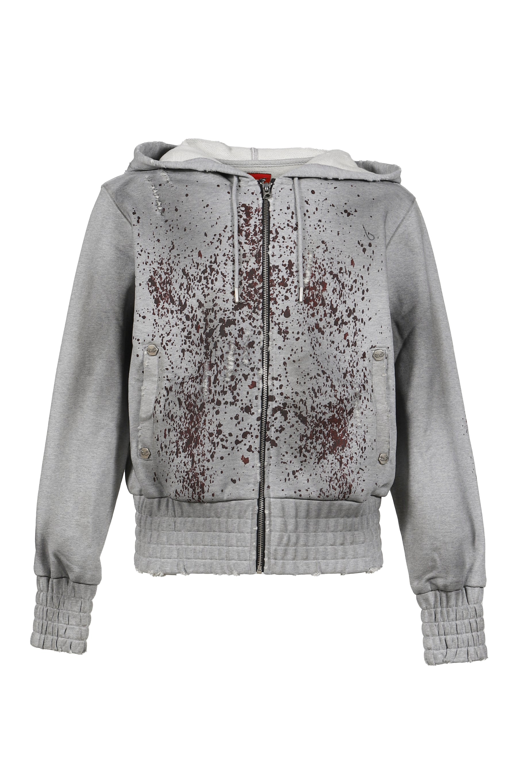 BLOOD HOODIE ZIPUP / GRY