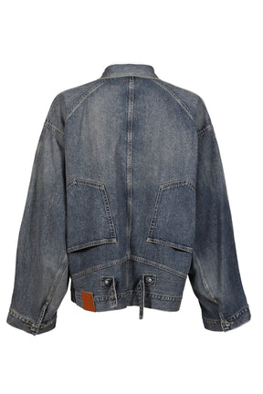 "INCEPTION" VINTAGE WASHED DENIM JACKET / IND 