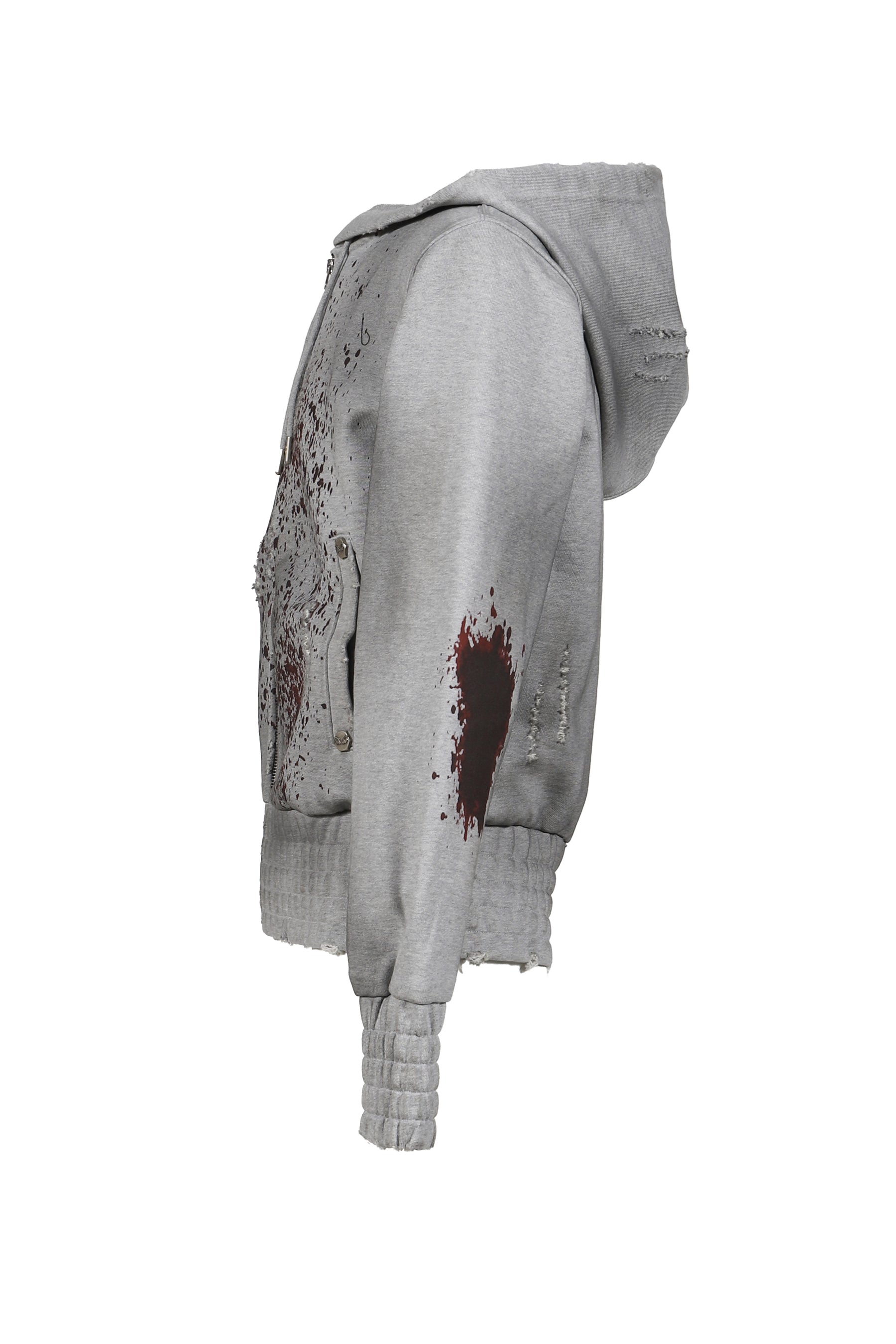 BLOOD HOODIE ZIPUP / GRY