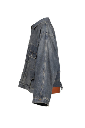 "INCEPTION" VINTAGE WASHED DENIM JACKET / IND 
