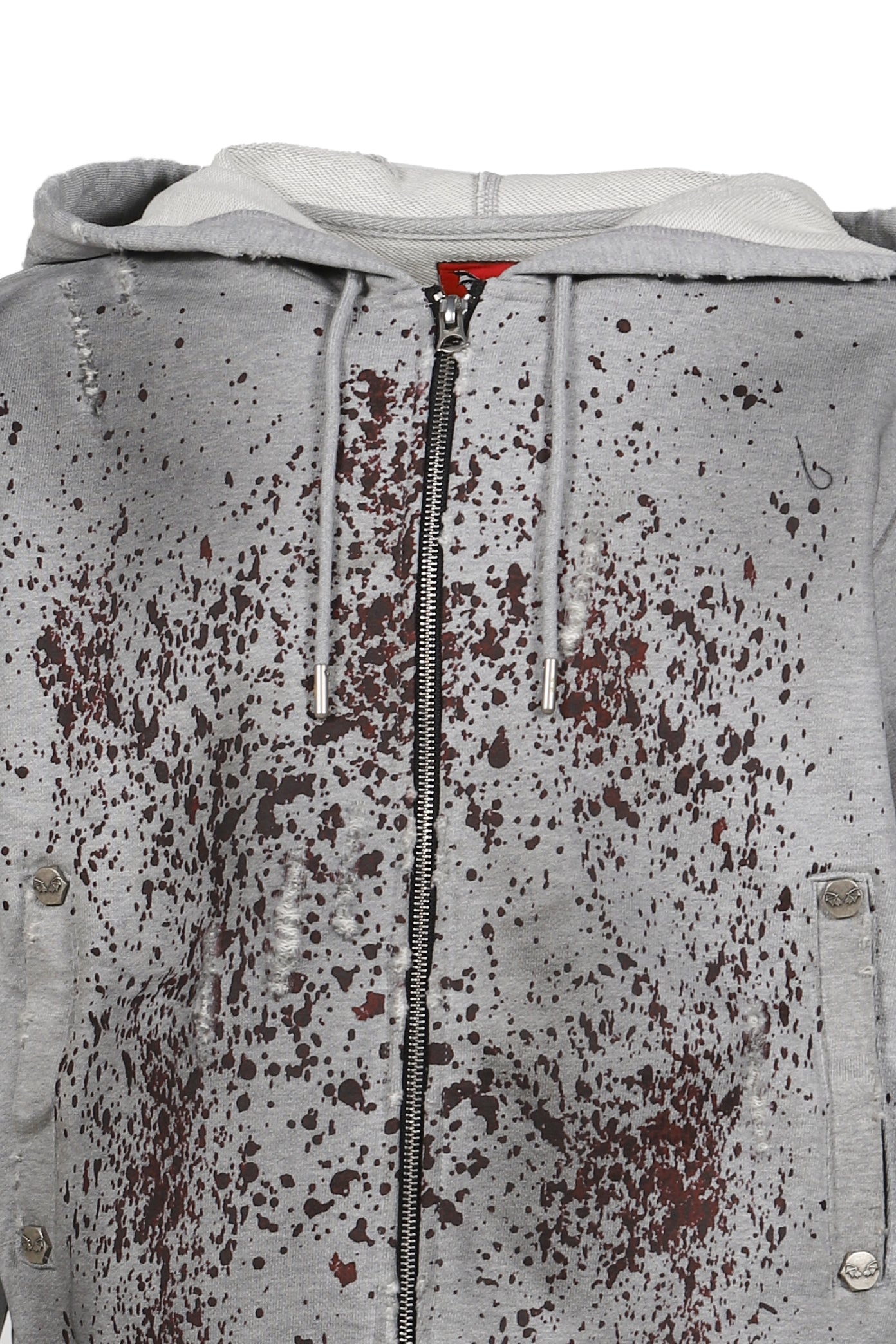 BLOOD HOODIE ZIPUP / GRY