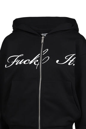 FUCK IT ZIP HOODIE / BLK