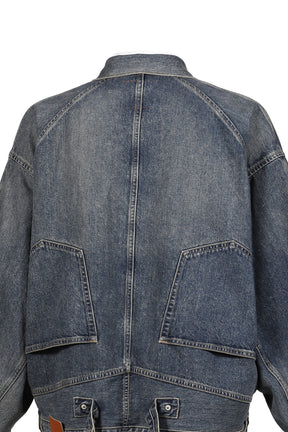 "INCEPTION" VINTAGE WASHED DENIM JACKET / IND 