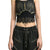 DENIM LACE COMBI BUSTIER / BLK 