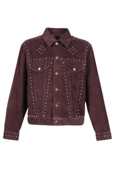 STUDDED JEAN JACKET - 14W CORDUROY / BUR 