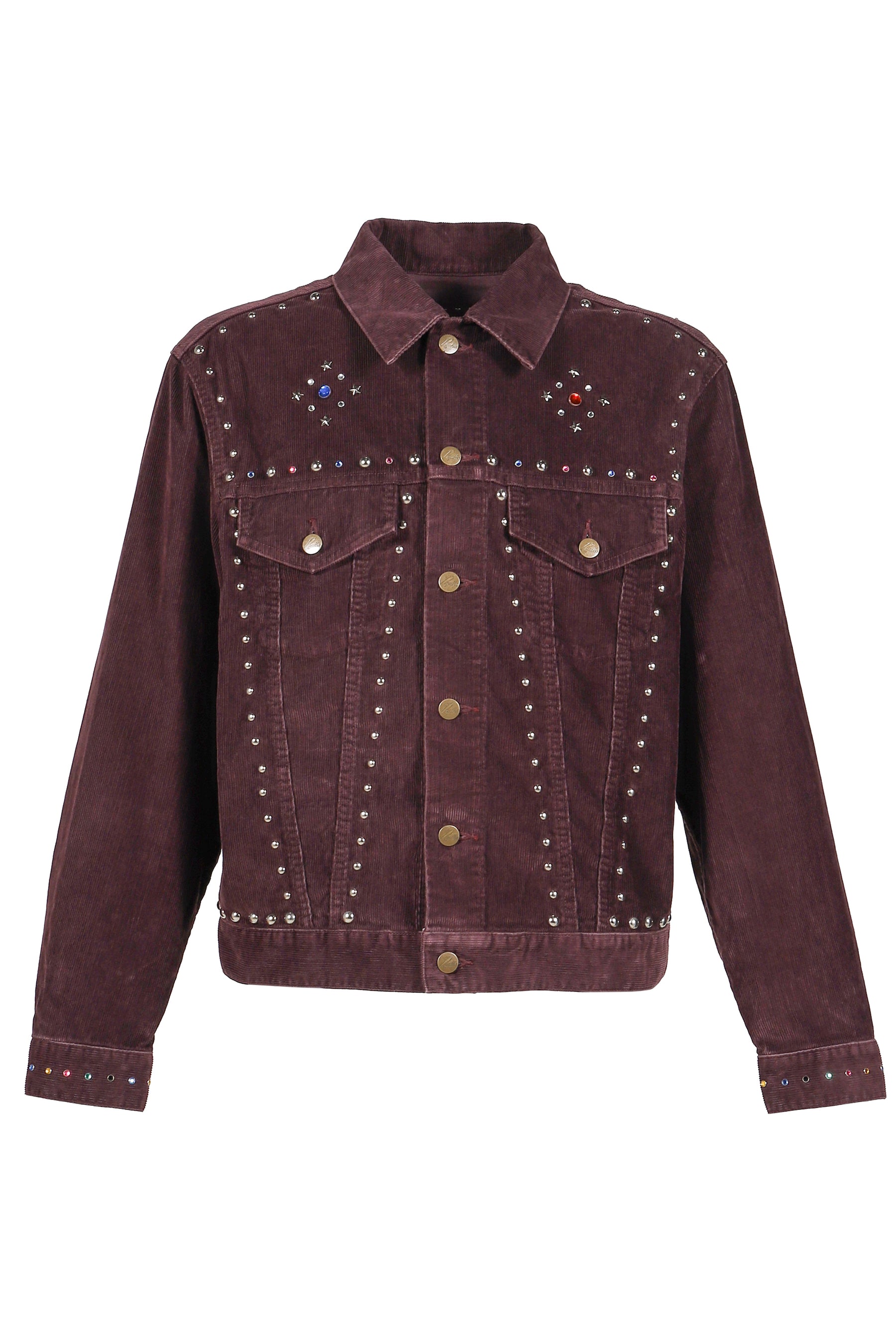 STUDDED JEAN JACKET - 14W CORDUROY / BUR 
