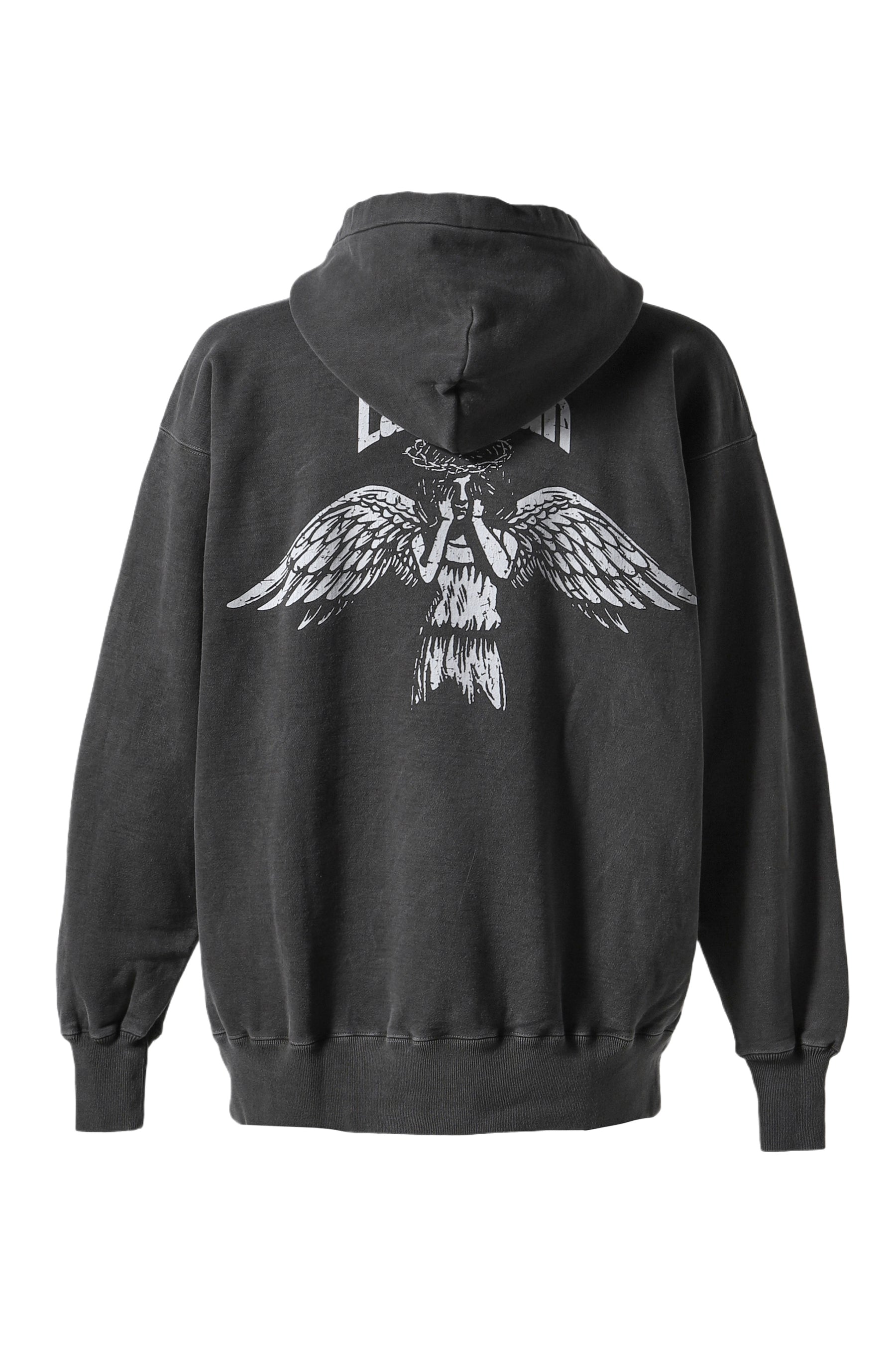 PRINTED HOODIE "ANGEL" / BLK