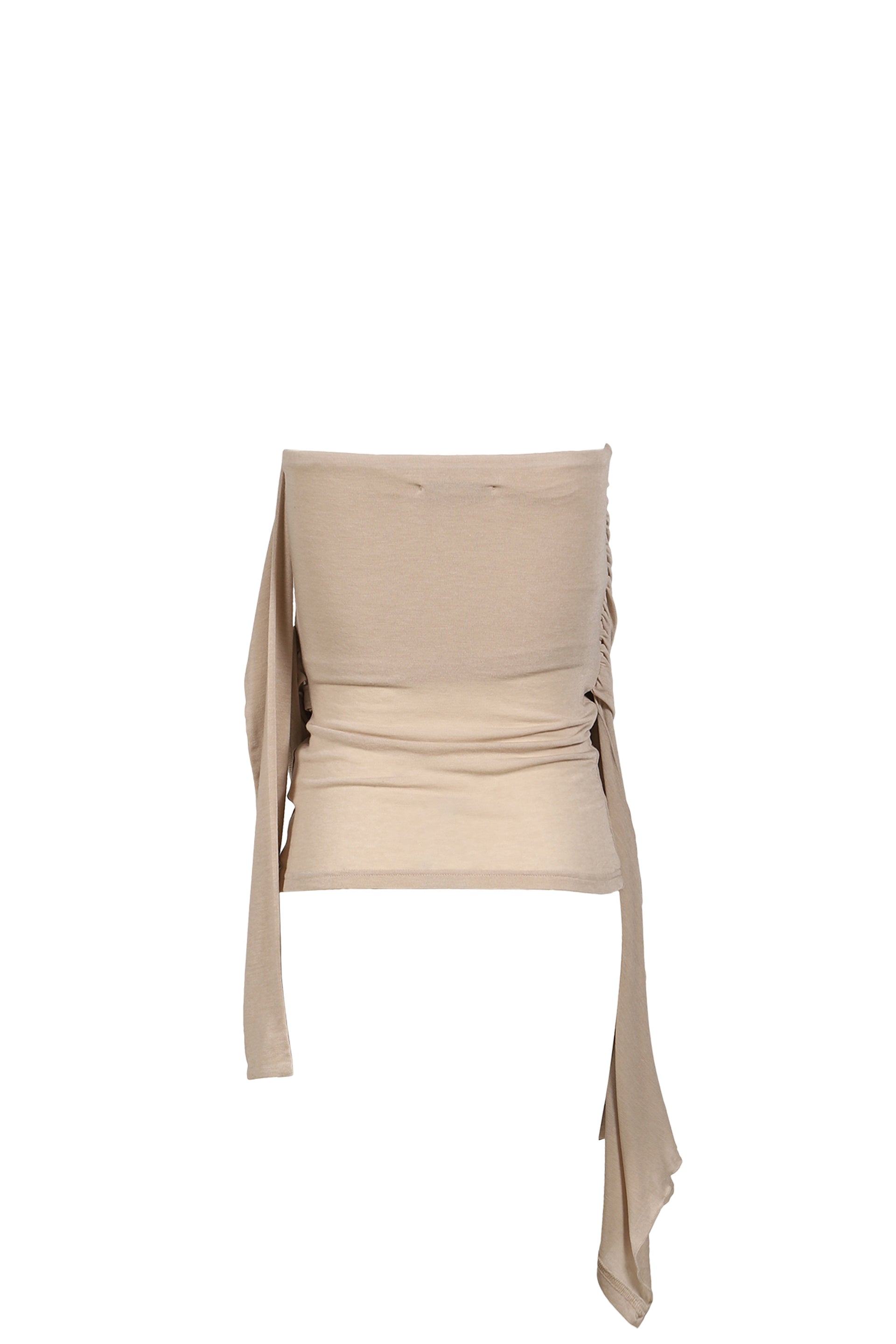 SIGNATURE DRAPE TUBE TOP / BEI