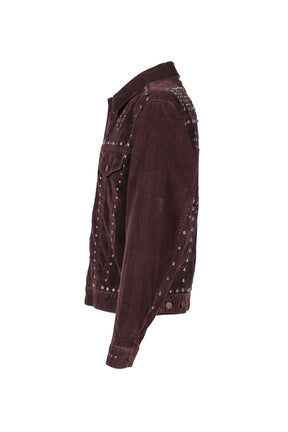 STUDDED JEAN JACKET - 14W CORDUROY / BUR 