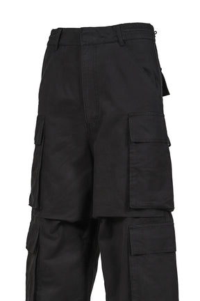 RAVE CARGO PANTS / WASHED BLK