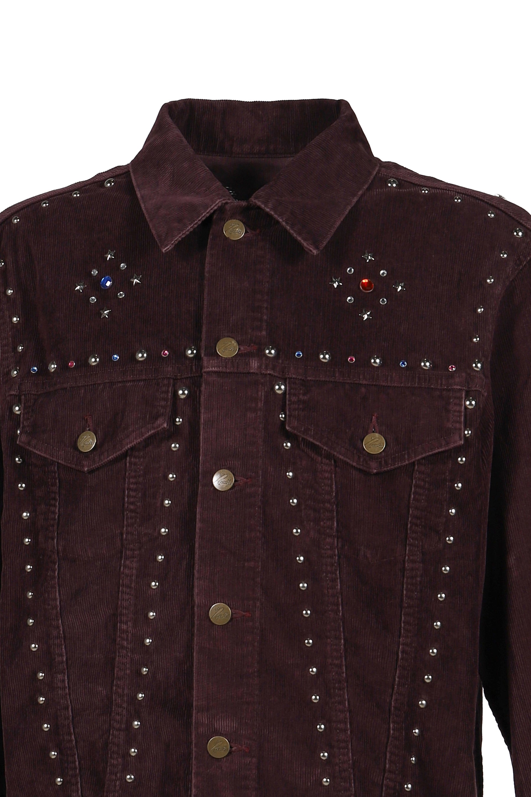 STUDDED JEAN JACKET - 14W CORDUROY / BUR 