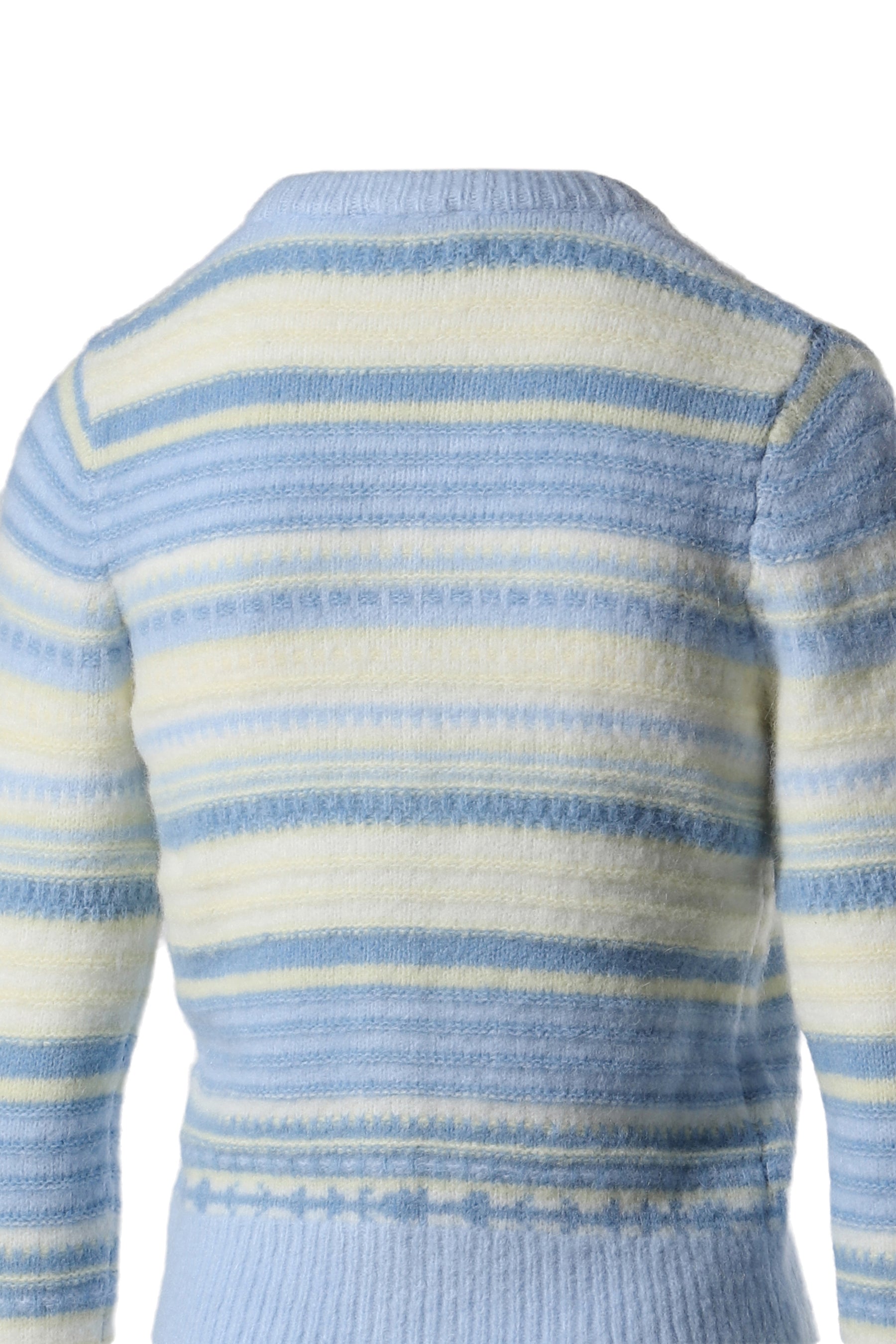 SOFT WOOL STRIPE CARDIGAN / BLU