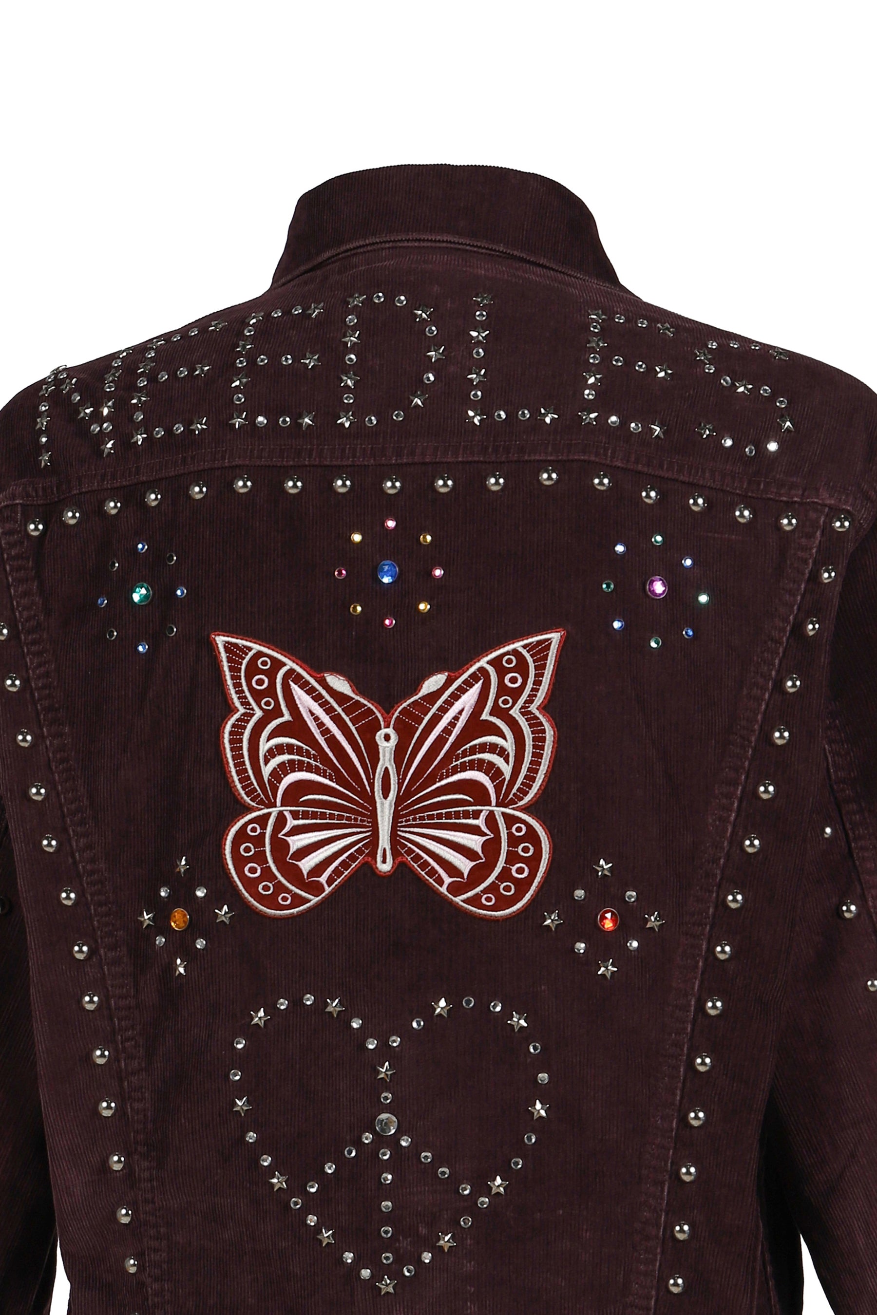 STUDDED JEAN JACKET - 14W CORDUROY / BUR 