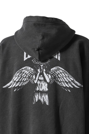 PRINTED HOODIE "ANGEL" / BLK