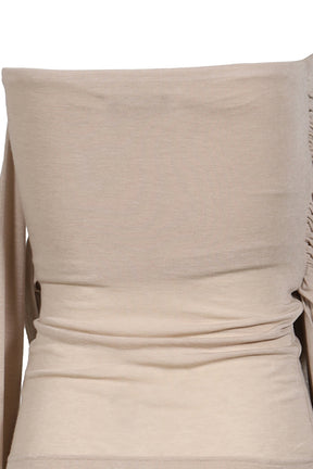 SIGNATURE DRAPE TUBE TOP / BEI