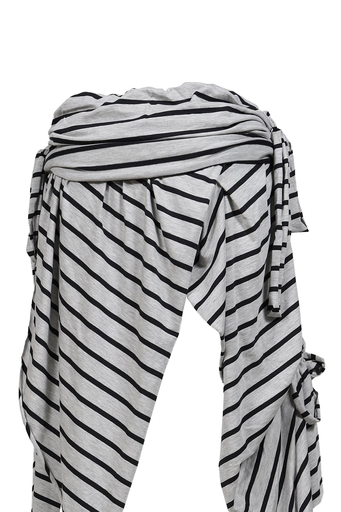 STRIPED JERSEY KNIT SKIRT / GRY
