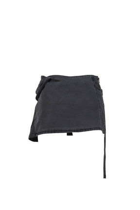 KNOTTED MINI SKIRT / BLK