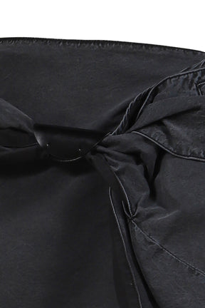 KNOTTED MINI SKIRT / BLK