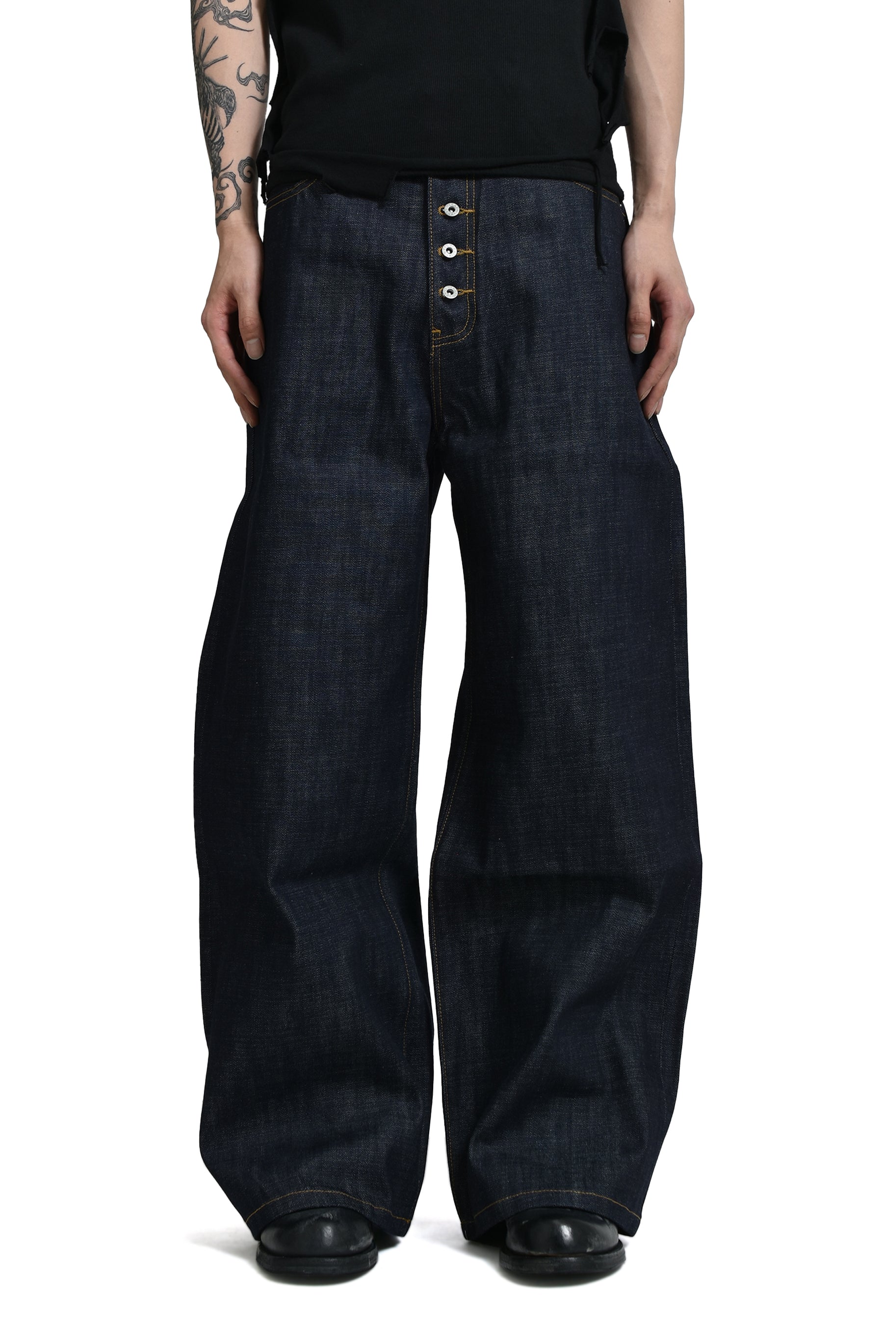 no faith studios ワイドデニム サイズS NO/FAITH STUDIOS ノーフェイス ストゥディオス RAW DENIM JAPANESE