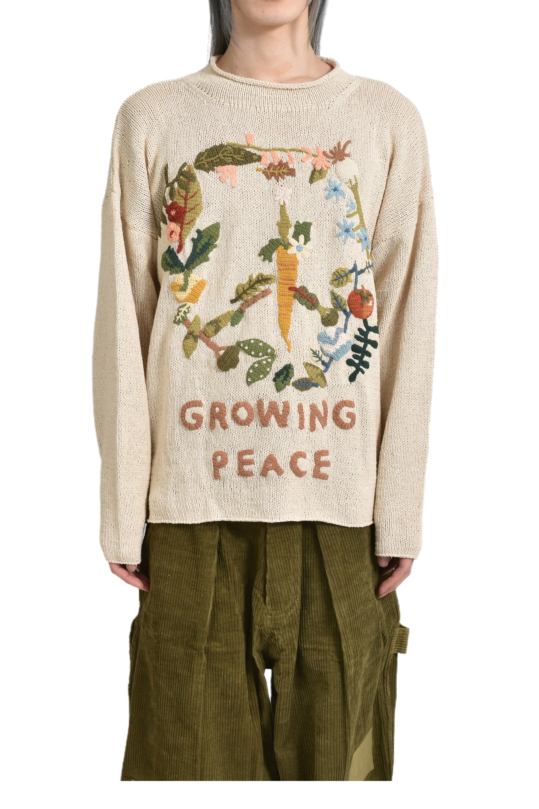 TWINSUN ROLLNECK / ECRU GROWING PEACE