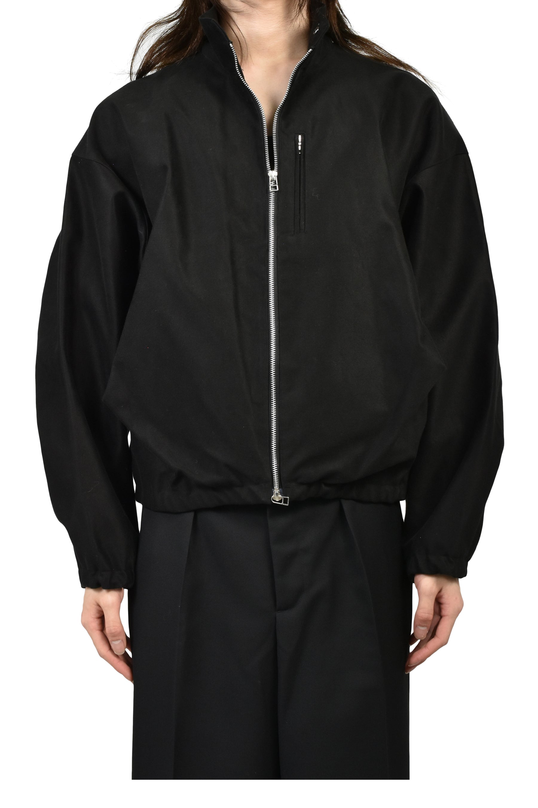 DRAPED BLOUSON MOLESKIN / BLK