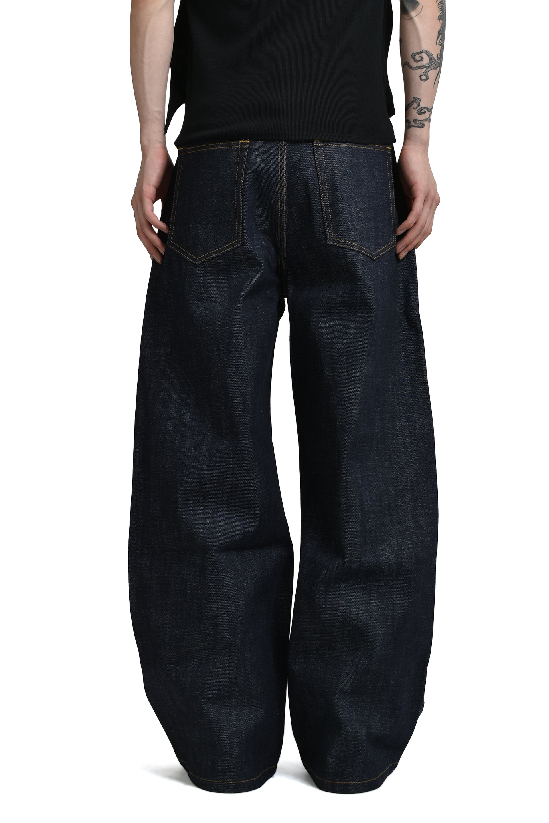 no faith studios ワイドデニム-S RAW DENIM JAPANESE LOOSE FIT BLUE – NO/FAITH STUDIOS